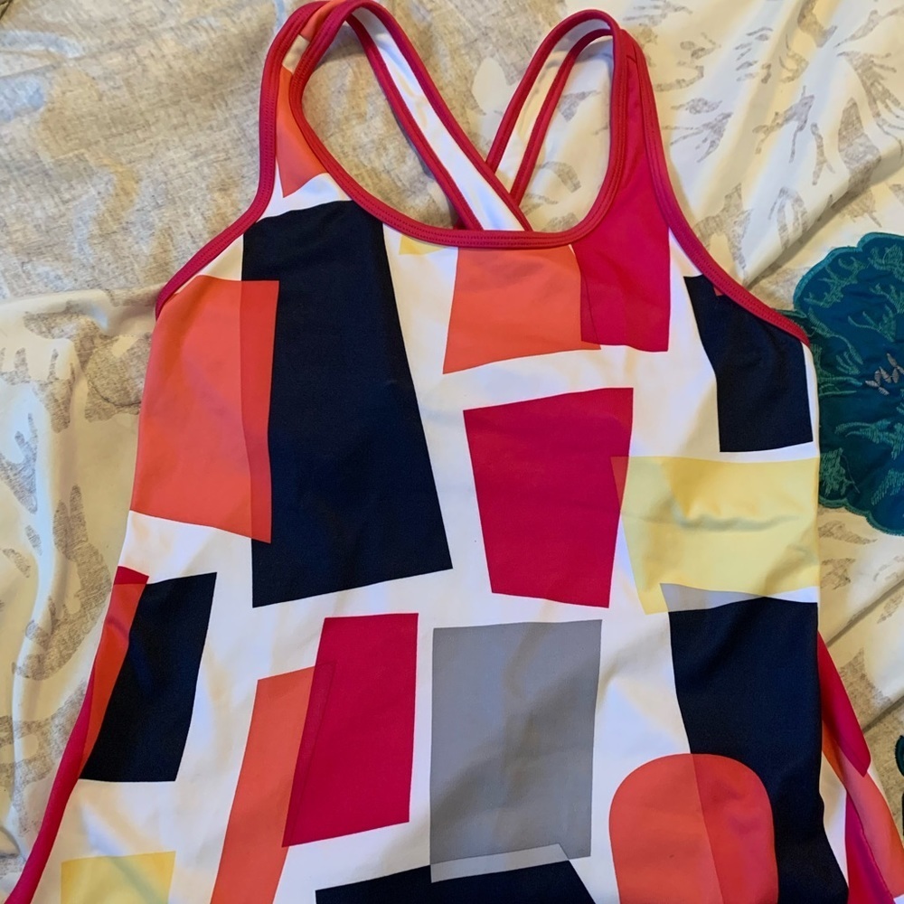 Xersion pink and multi color athletic tank‎ top